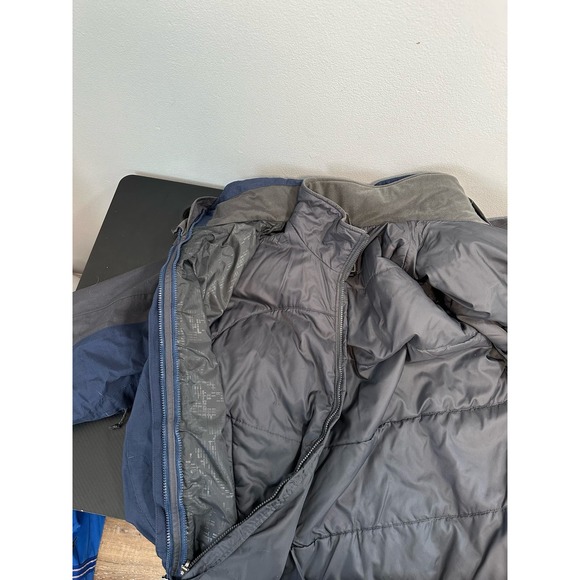 North Face Hyvent 3 in 1 Jacket Blue Grey Removable Puffer Size Large Mens - Picture 7 of 15
